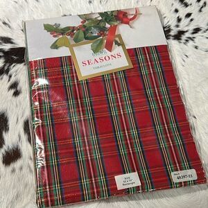 Christmas Bardwil plaid tablecloth